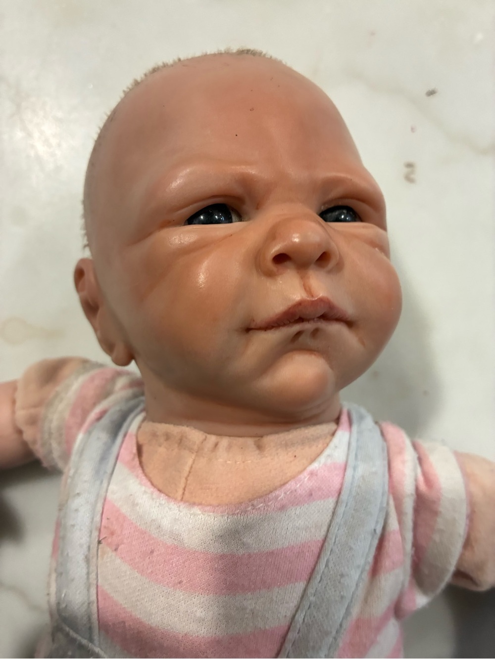 2006 bountiful baby Reborn doll Dark eyes awake from  almost bald
